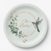**Watercolor Eucalyptus Hummingbird Baby Shower In