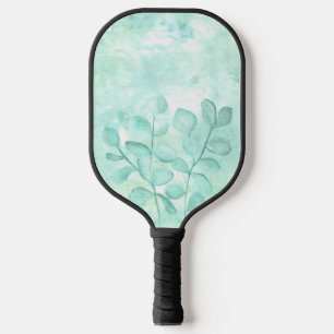 Watercolor Eucalyptus in Soft Greens Pickleball Paddle