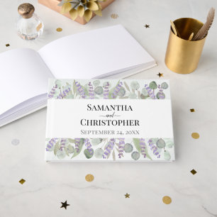 Watercolor Eucalyptus & Lavender Boho Chic Wedding Guest Book