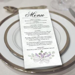 Watercolor Eucalyptus & Lavender Elegant Wedding Menu