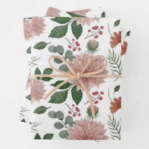Watercolor Eucalyptus Leaf Floral Wrapping Paper Sheet