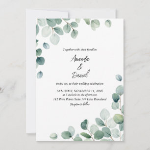 Watercolor eucalyptus leaves