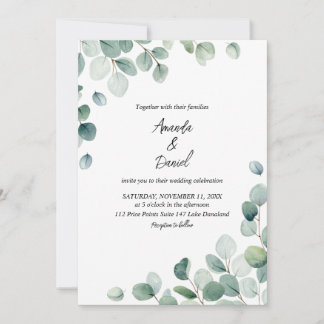 Watercolor eucalyptus leaves