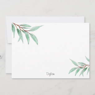 Watercolor Eucalyptus Leaves Card