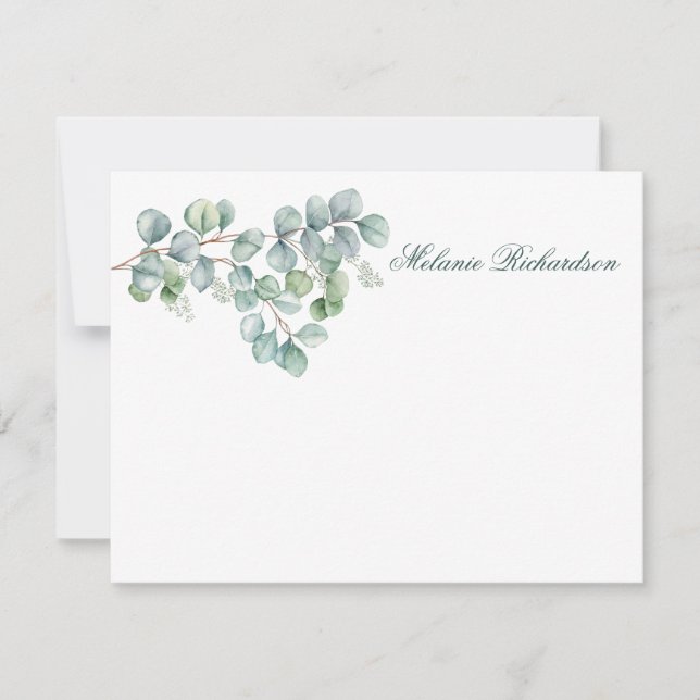Watercolor Eucalyptus Leaves - Choose Size - Card (Front)