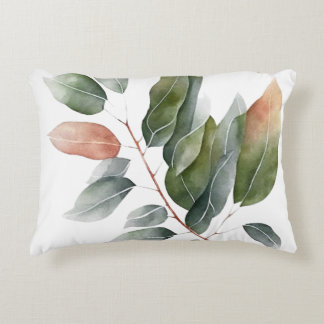 Watercolor Eucalyptus Leaves  Decorative Cushion