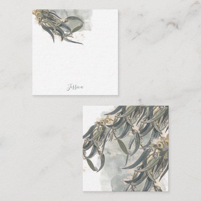 Watercolor Eucalyptus Leaves Greenery  Card (Front/Back)