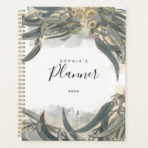 Watercolor Eucalyptus Leaves Greenery Planner