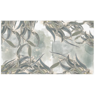 Watercolor Eucalyptus Leaves Greenery  Tablecloth