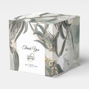 Watercolor Eucalyptus Leaves Greenery Wedding Favour Box