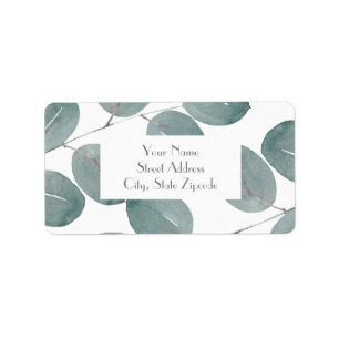 Watercolor Eucalyptus Leaves Labels