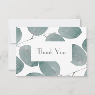 Watercolor Eucalyptus Leaves  Thank You Card