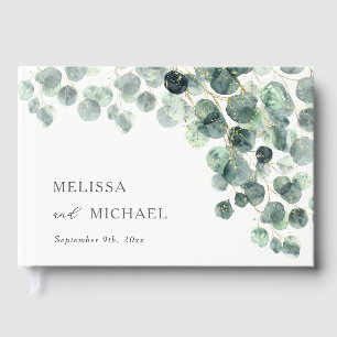 Watercolor Eucalyptus Leaves Wedding Guest Book