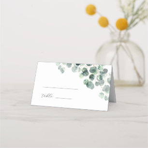 Watercolor Eucalyptus Leaves Wedding Place Card