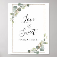 watercolor eucalyptus Love is sweet sign