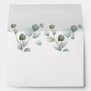 Watercolor Eucalyptus Minimalist Wedding Envelope