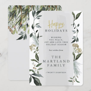 Watercolor eucalyptus modern botanical grey elegan invitation