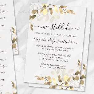 Watercolor Eucalyptus Modern Vow Renewal Invitation