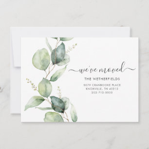 Watercolor Eucalyptus Moving Address Announcement