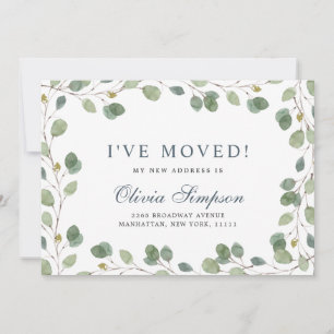 Watercolor Eucalyptus Moving Announcement Card