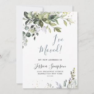 Watercolor Eucalyptus Moving Announcement Cards