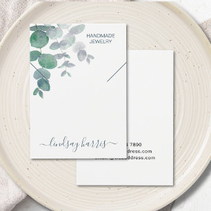 Watercolor Eucalyptus Necklace Display Card