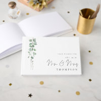 Watercolor Eucalyptus New Mrs Mrs Name Wedding 