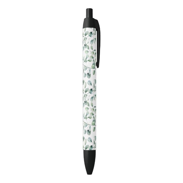 Watercolor Eucalyptus Pattern Black Ink Pen (Bottom (Vertical))