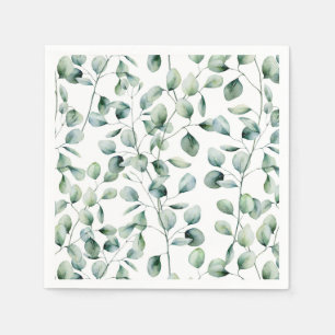 Watercolor Eucalyptus Pattern Napkin