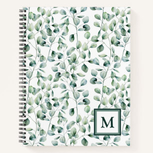 Watercolor Eucalyptus Pattern Notebook