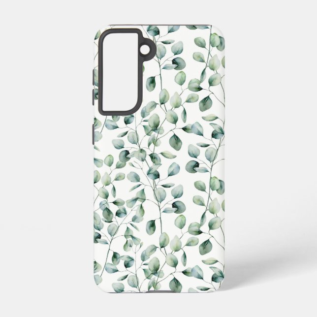 Watercolor Eucalyptus Pattern Samsung Galaxy S21 Case (Back)