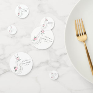 Watercolor Eucalyptus Peonies Dress Bridal Shower Confetti