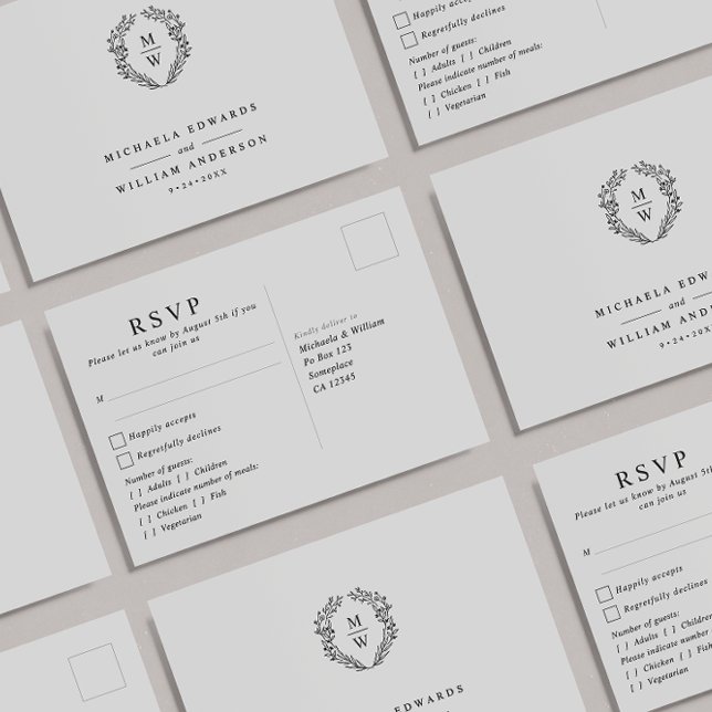 Watercolor Eucalyptus Photo Wedding RSVP Postcard (Creator Uploaded)