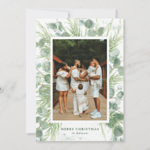Watercolor Eucalyptus & Pine Christmas Card
