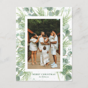 Watercolor Eucalyptus & Pine Christmas Postcard