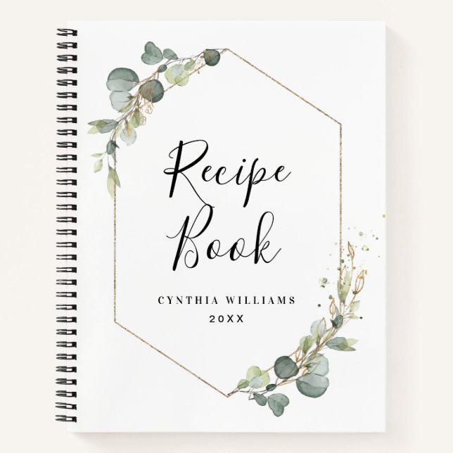 watercolor eucalyptus Recipe Book (Front)