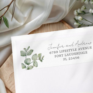 Watercolor Eucalyptus Return Address Wedding