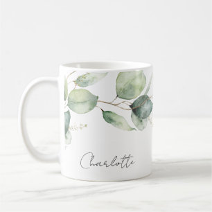 Watercolor Eucalyptus Script Bridal Shower Coffee Mug