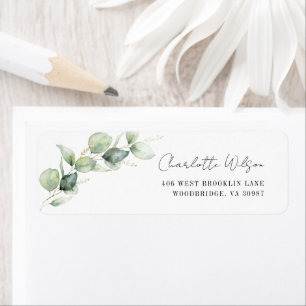 Watercolor Eucalyptus Script Return Address