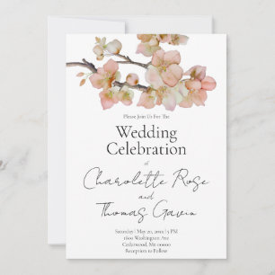 Watercolor eucalyptus soft teal green Wedding Invitation