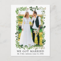 Watercolor Eucalyptus We Got Married Wedding