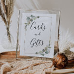 watercolor eucalyptus wedding cards & gifts sign<br><div class="desc">A floral design with watercolor eucalyptus foliage. The text and colours on this sign poster can be edited.</div>