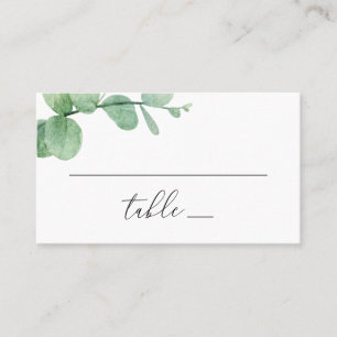 Watercolor Eucalyptus Wedding   Greenery Botanical Place Card
