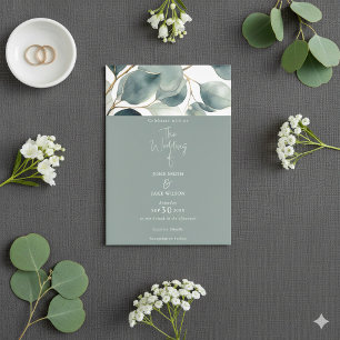 Watercolor Eucalyptus Wedding Invitation