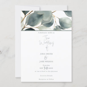 Watercolor Eucalyptus Wedding Invitation
