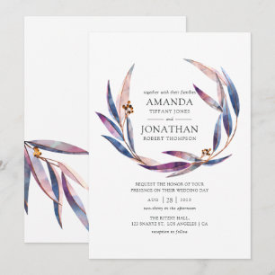 Watercolor Eucalyptus Wedding Invitation