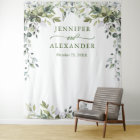 Watercolor Eucalyptus Wedding Photo Booth Backdrop