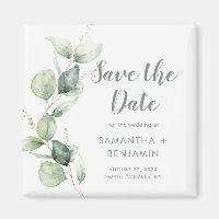 Watercolor Eucalyptus Wedding Save the Date