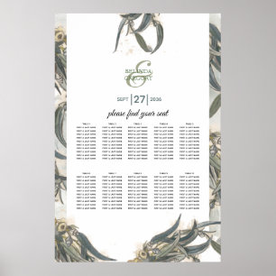 Watercolor Eucalyptus Wedding Seating Chart