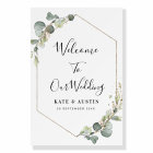 watercolor eucalyptus wedding welcome sign